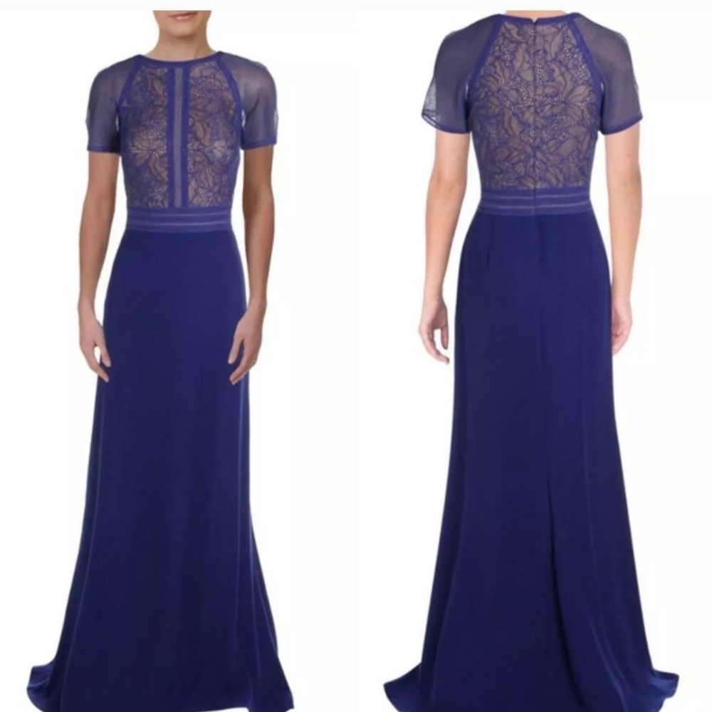 Tadashi Shoji Navy Lace Maxi Dress